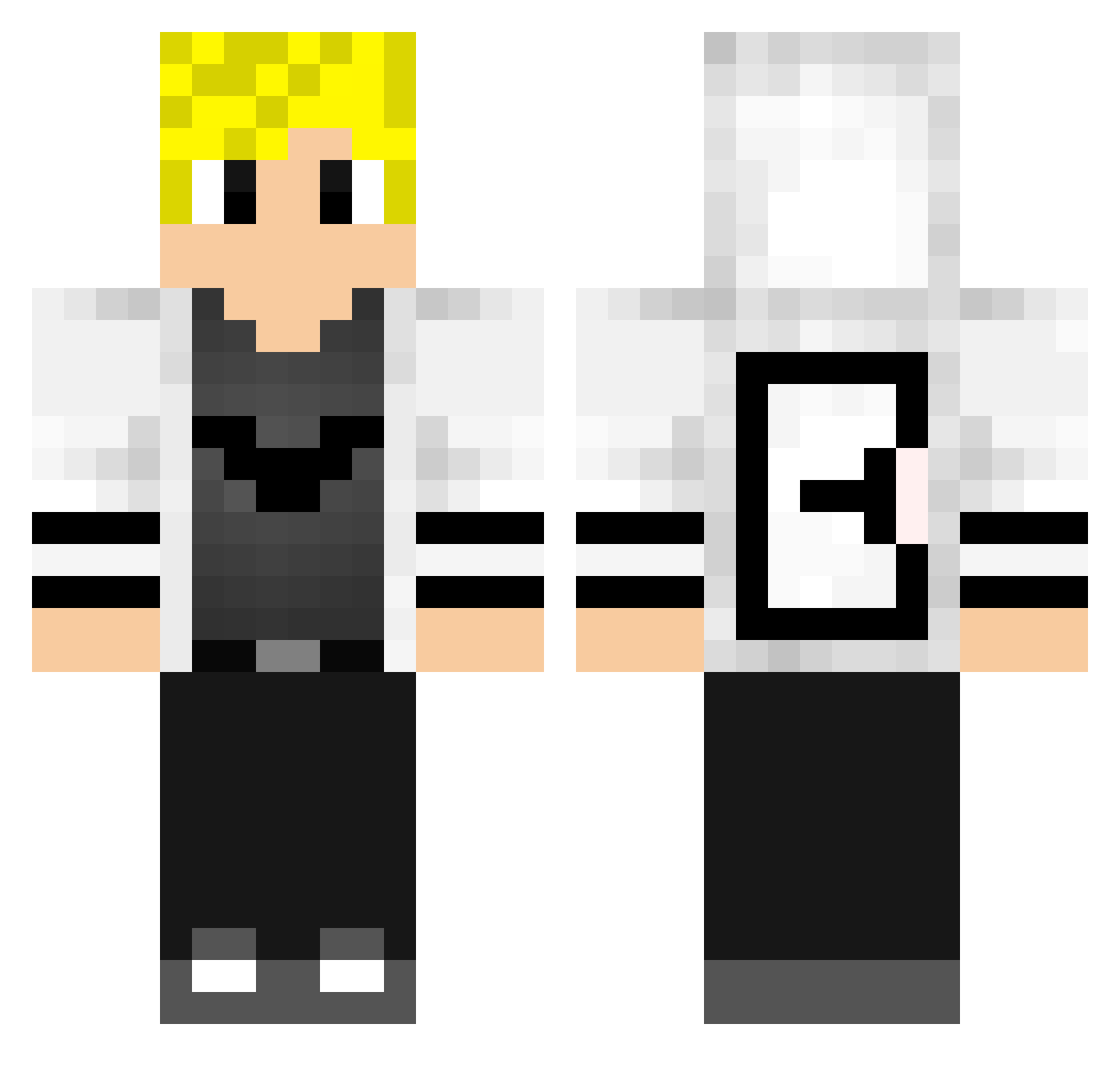 Morngrym Minecraft skin, front and back view