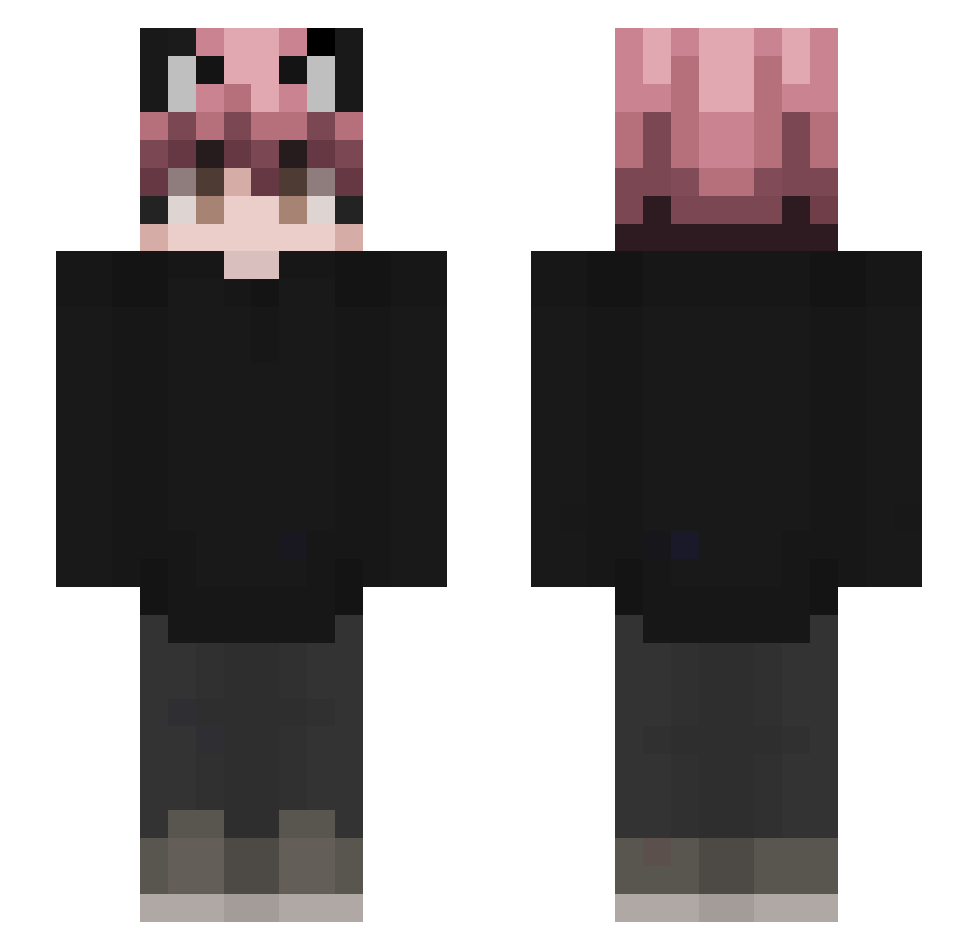Sxtartx Minecraft skin, front and back view