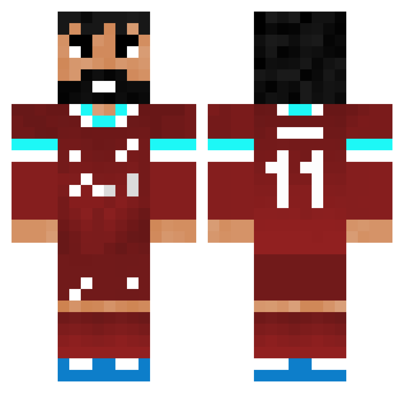 someonehas Minecraft skin, front and back view