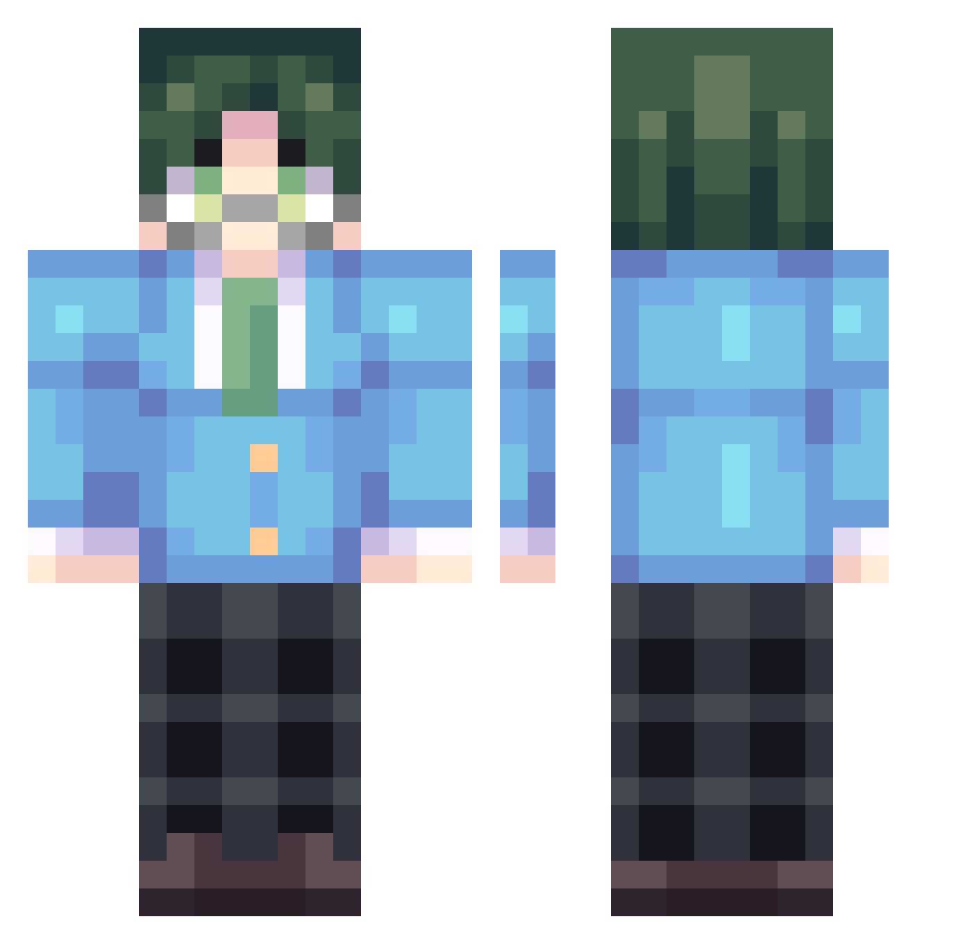 zxysto Minecraft skin, front and back view