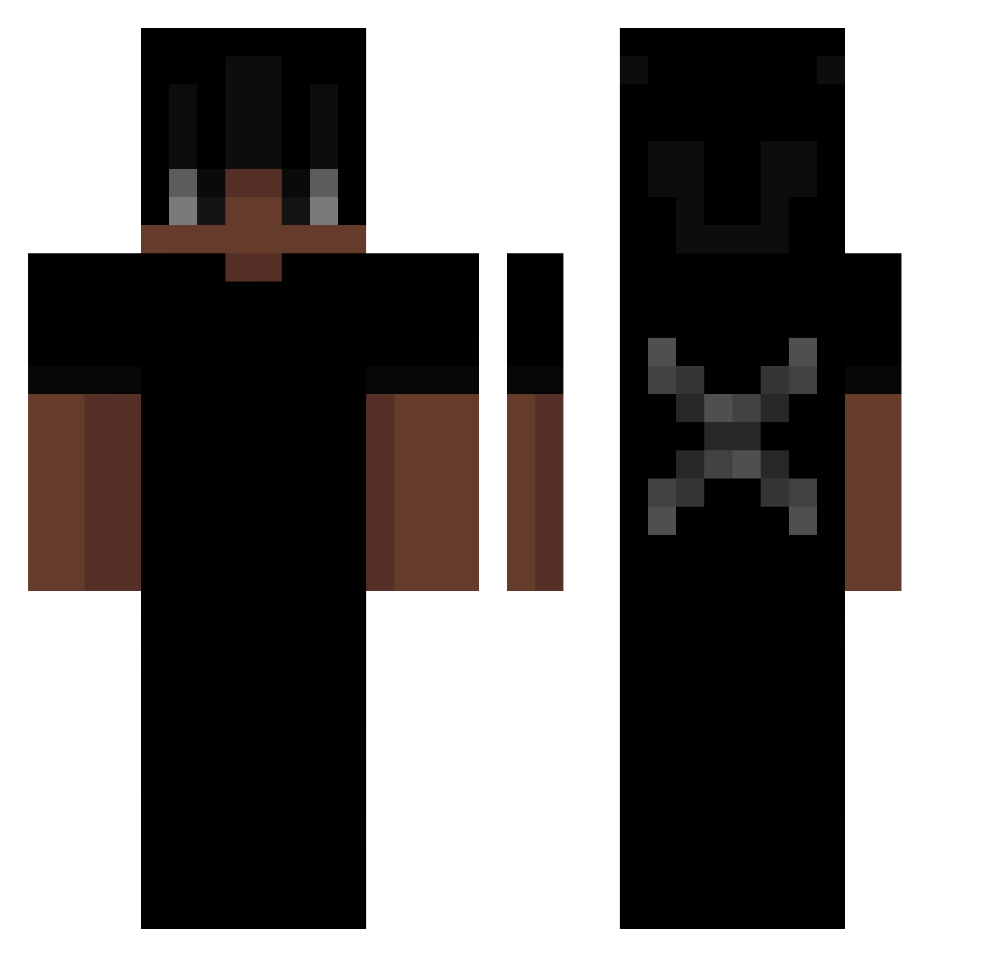 DyMarquin Minecraft skin, front and back view