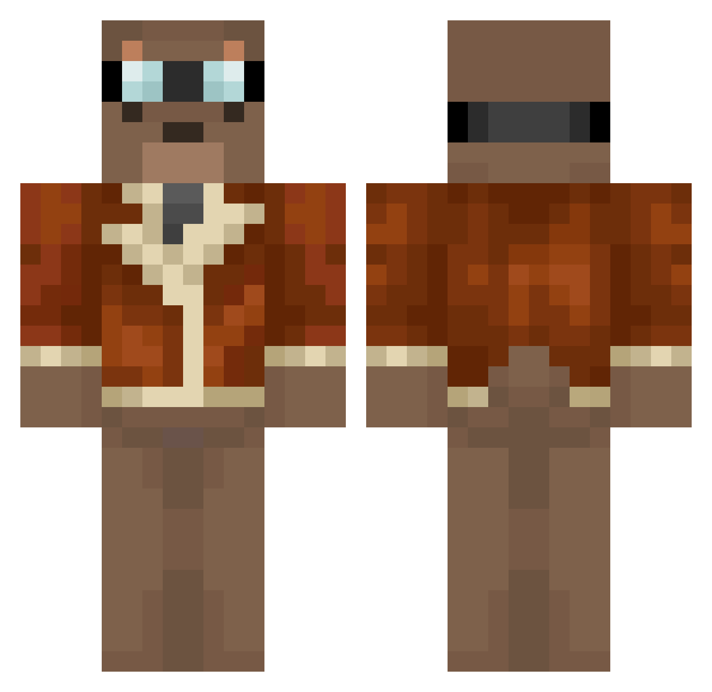 thehueoftwo Minecraft skin, front and back view