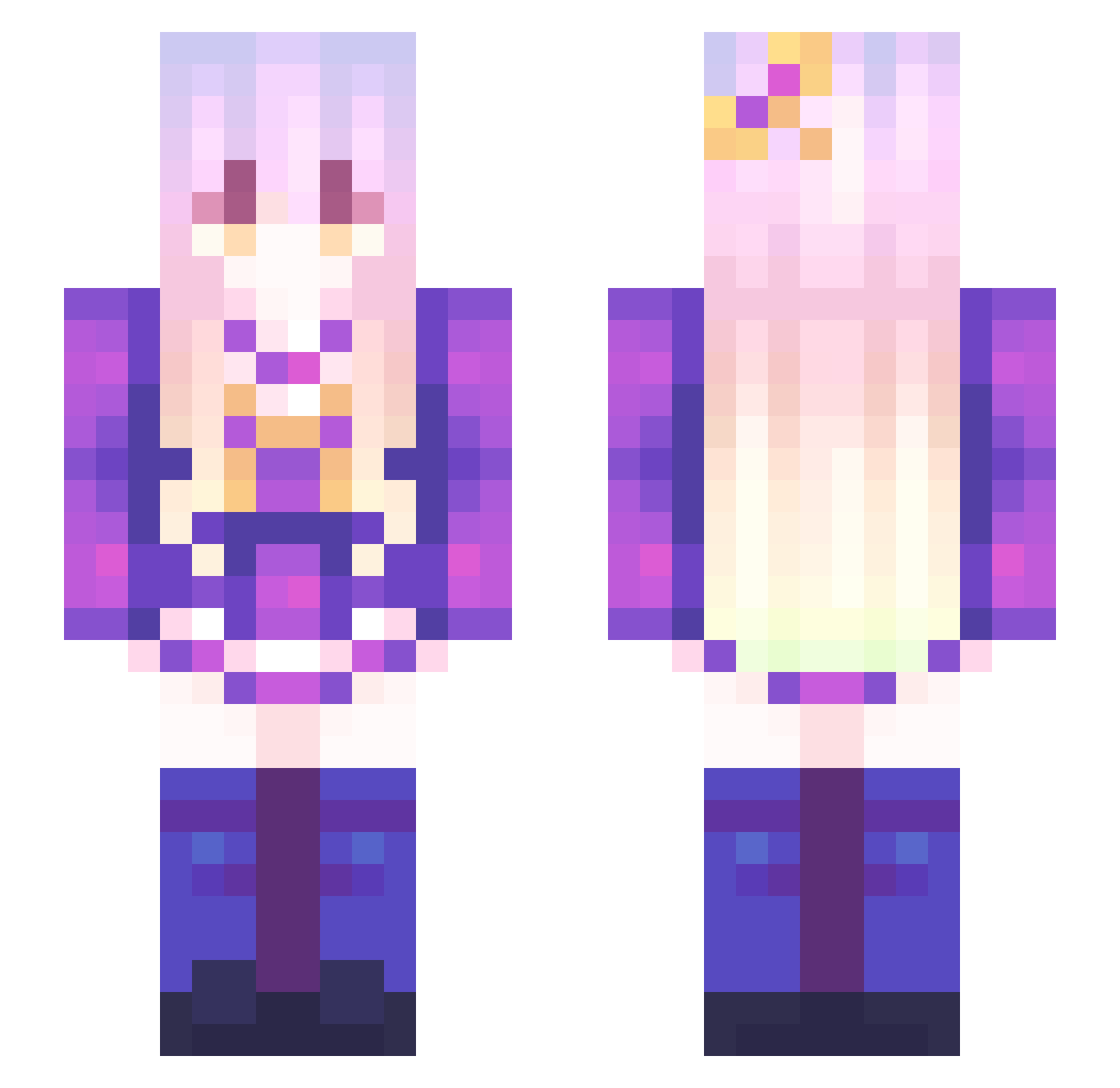 XxkayjayxX Minecraft skin, front and back view