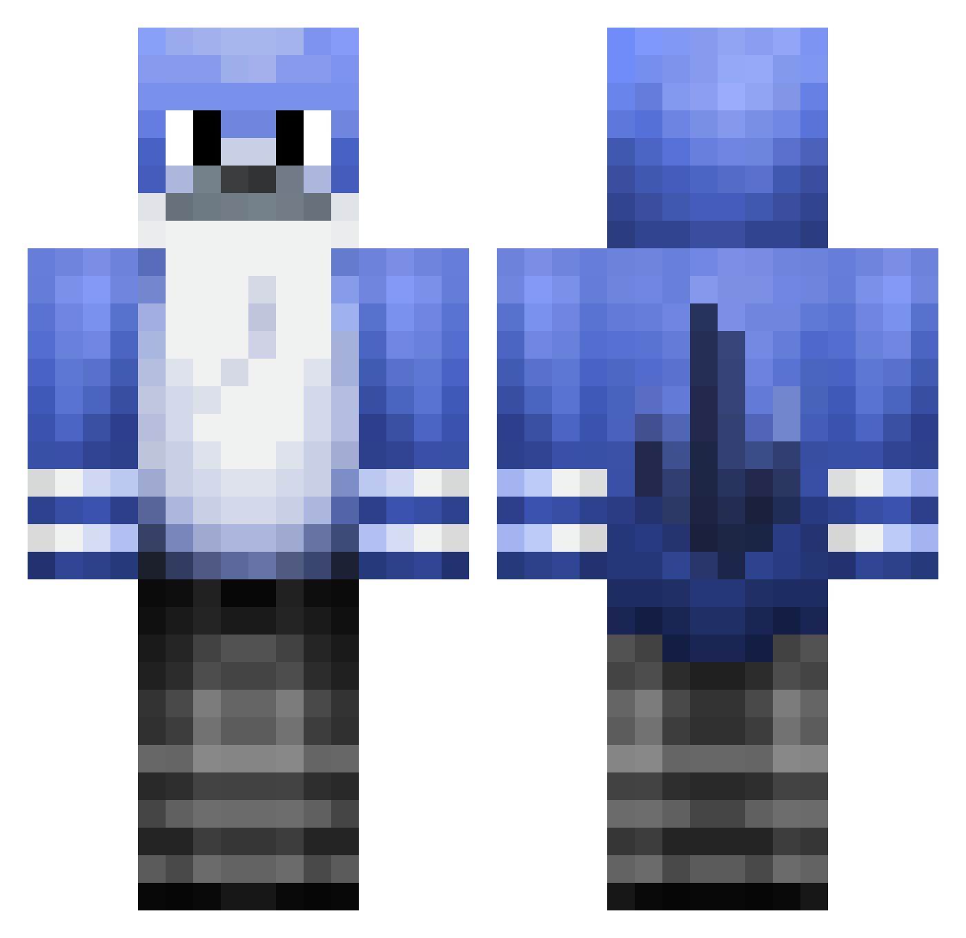 LewissOwO Minecraft skin, front and back view