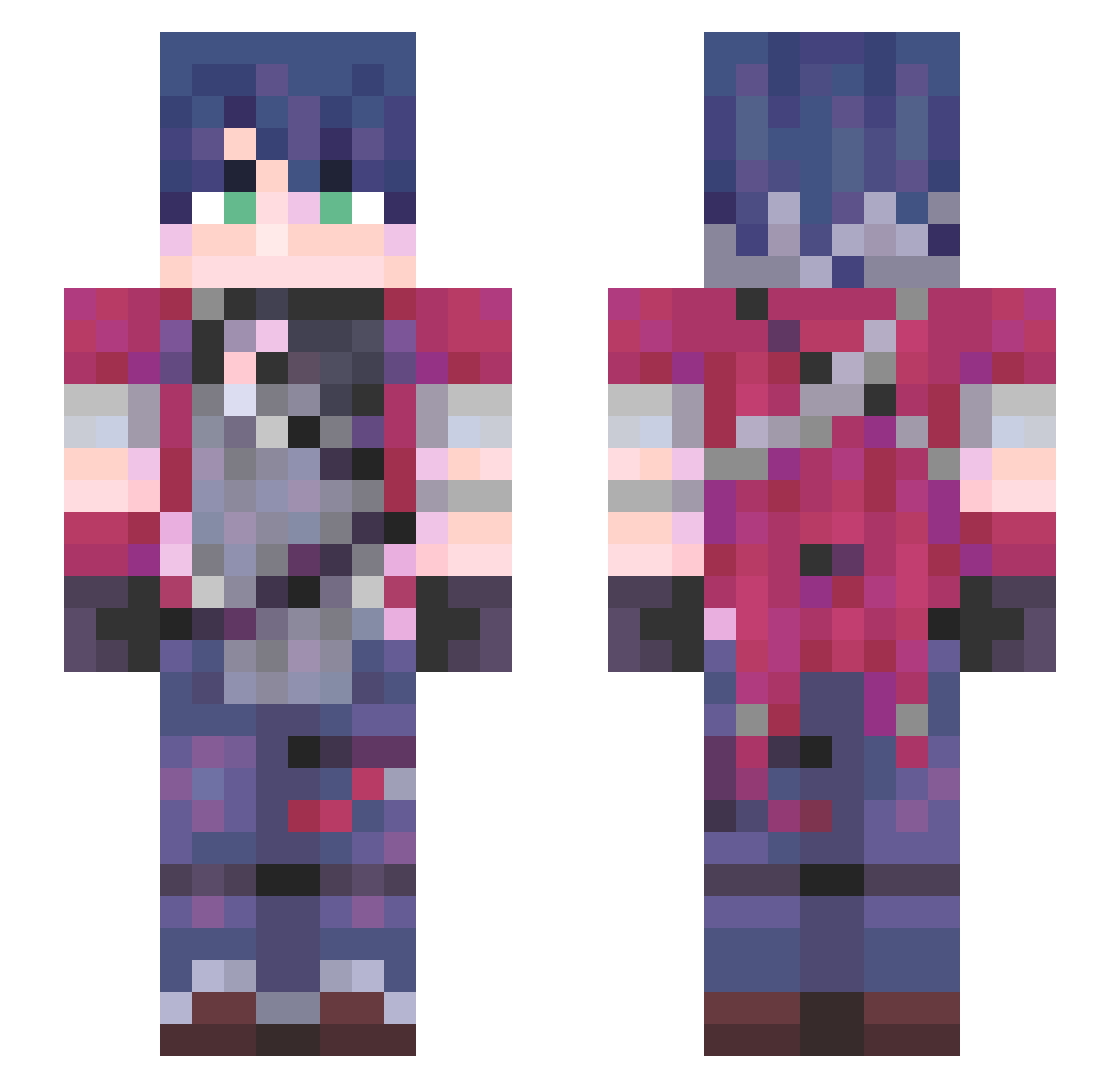 BonnieGming Minecraft skin, front and back view