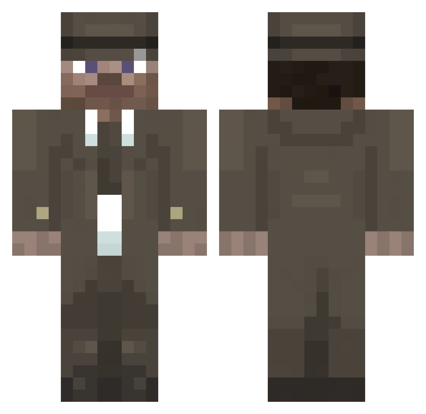 ChoccoBlocco Minecraft skin, front and back view