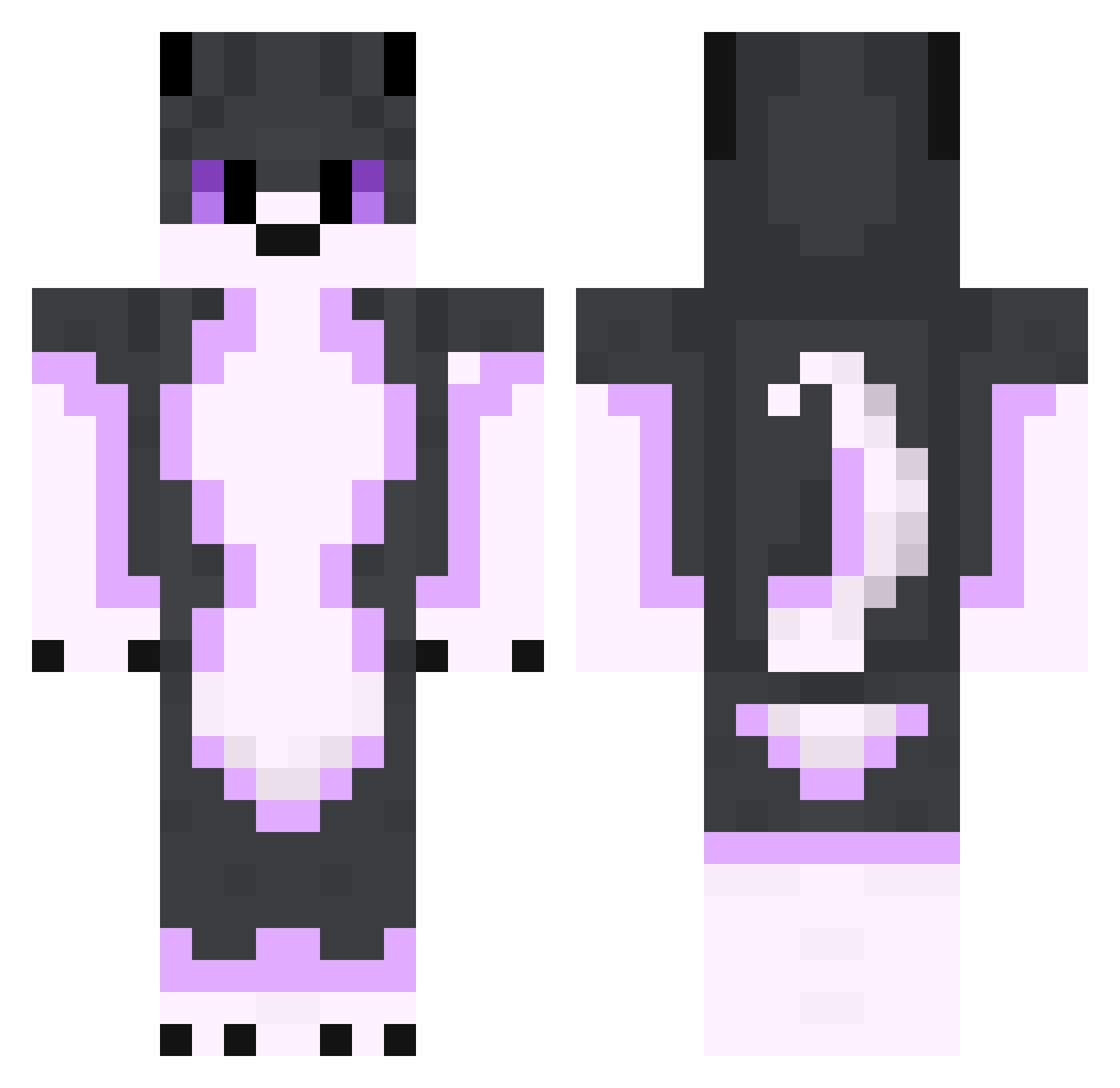 Untainted Minecraft skin, front and back view