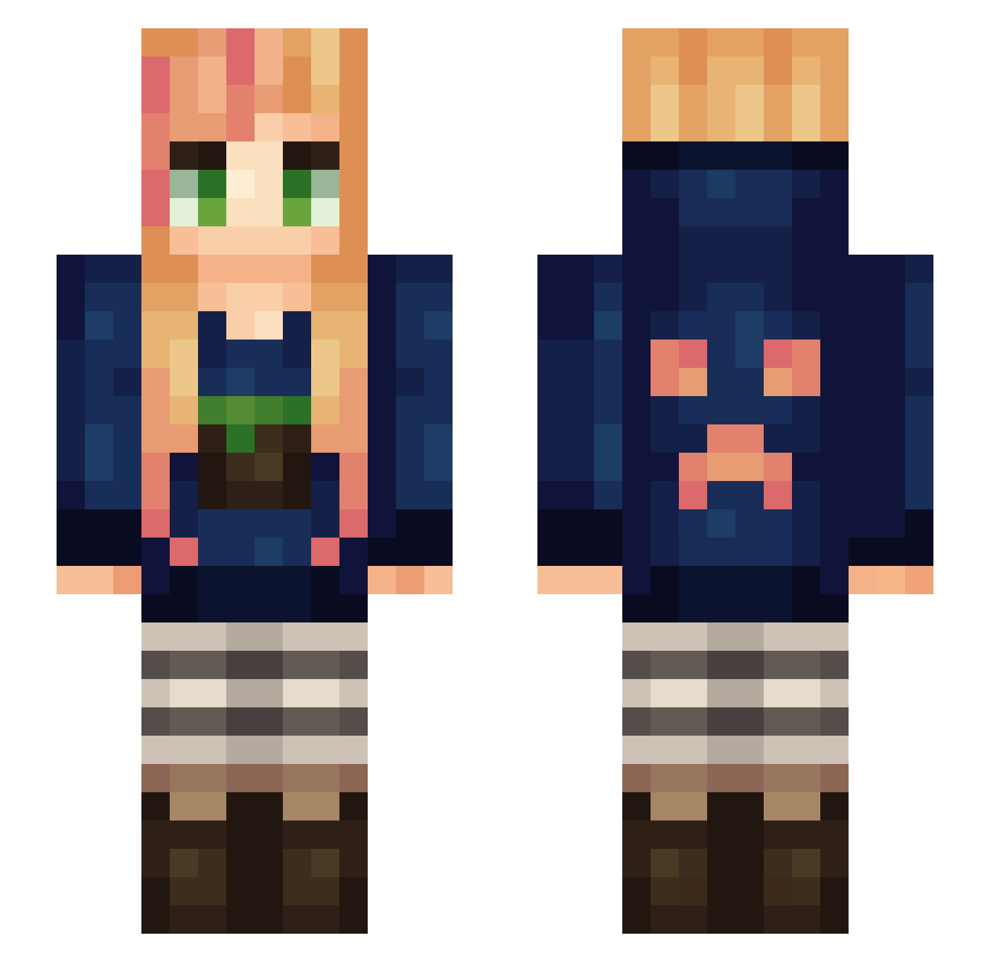 YOKI_maru Minecraft skin, front and back view