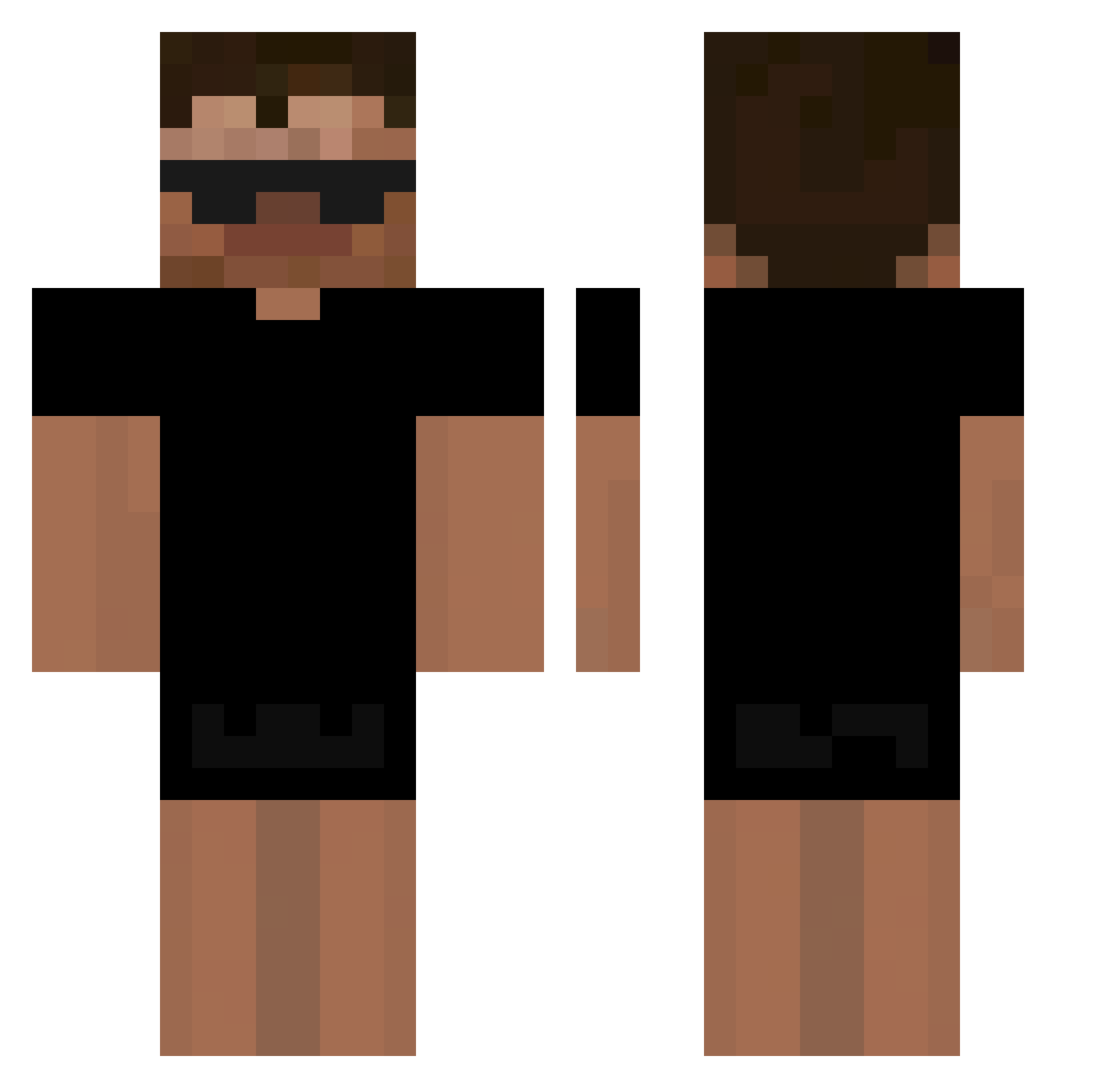 shortbutgirthy Minecraft skin, front and back view