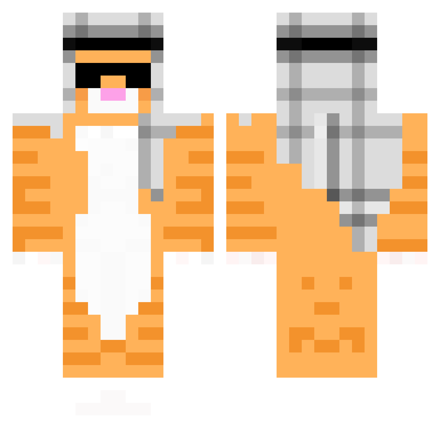 Berko42 Minecraft skin, front and back view