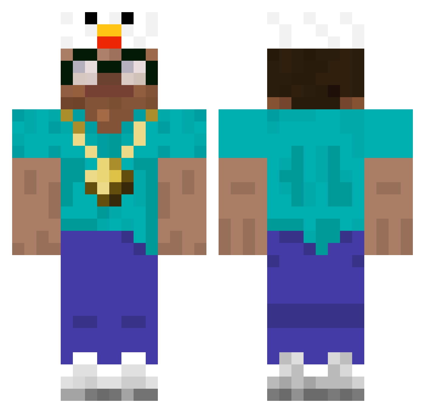 sl4t Minecraft skin, front and back view