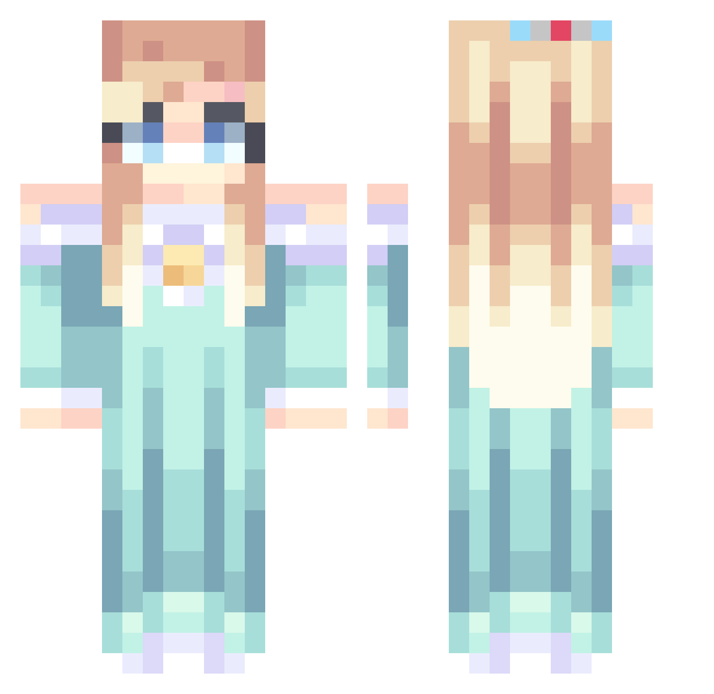 spr0usee Minecraft skin, front and back view