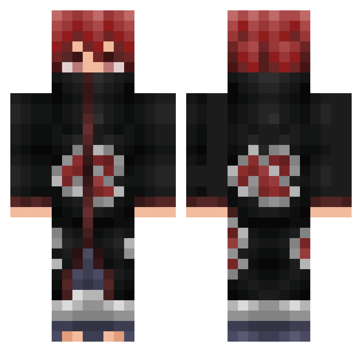 Borusakku Minecraft skin, front and back view