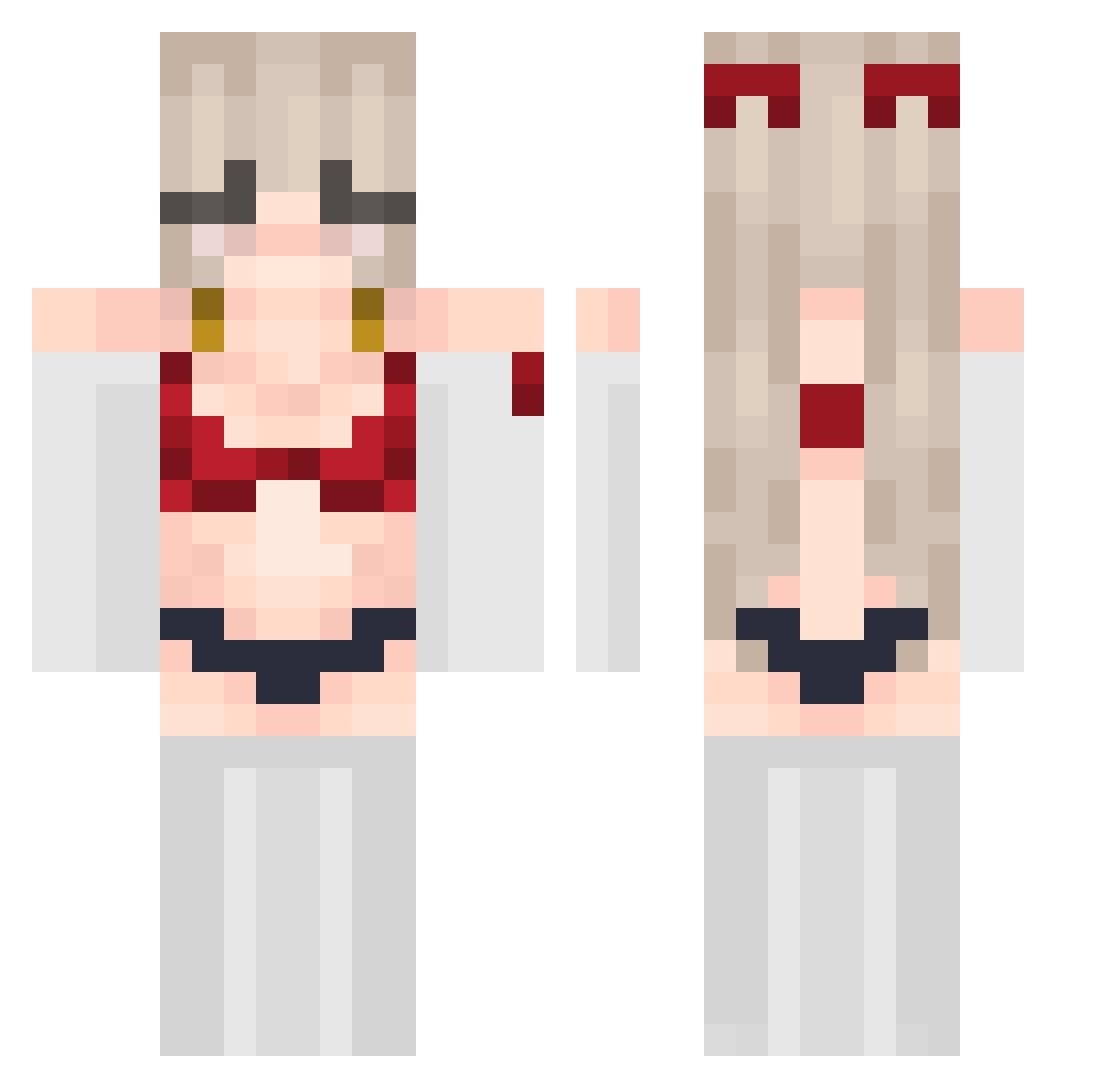 jaeonni Minecraft skin, front and back view