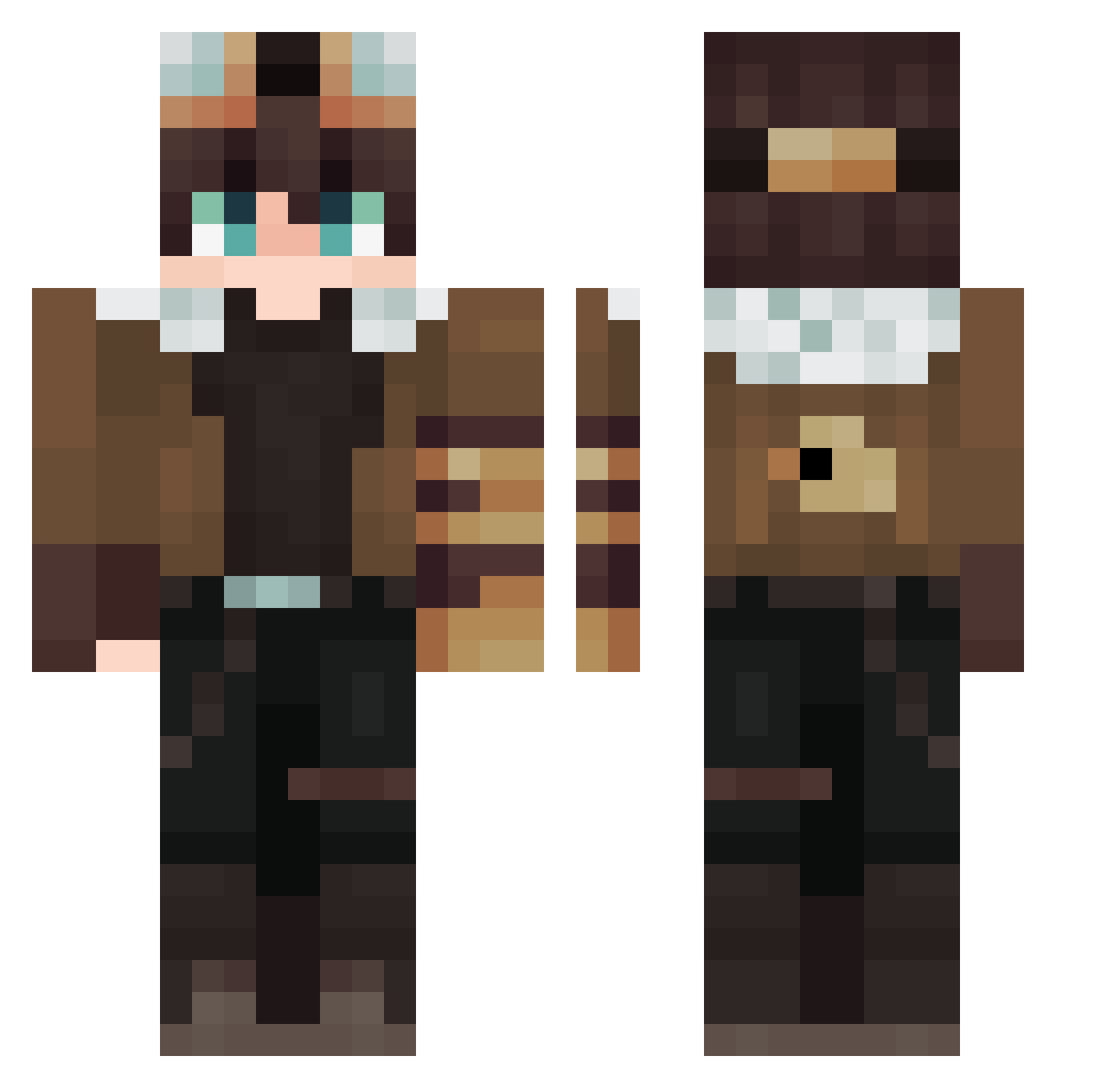 M75i Minecraft skin, front and back view