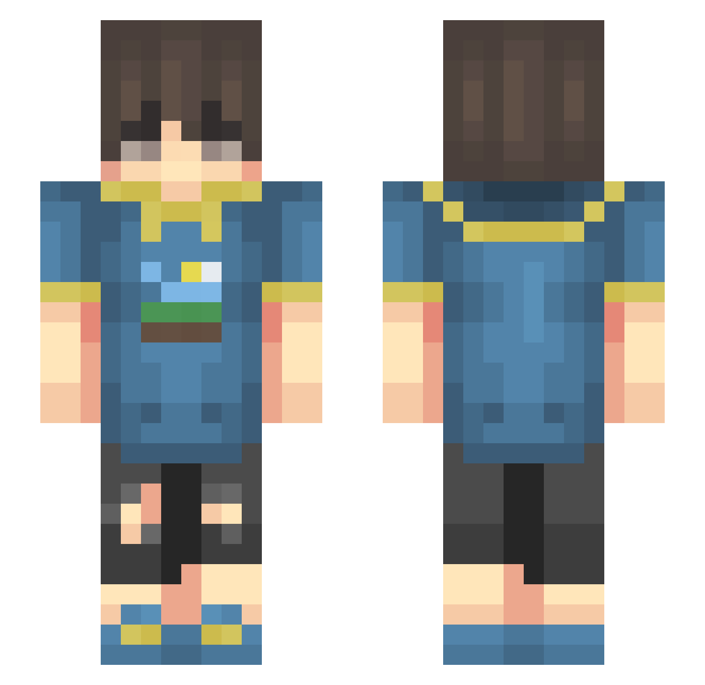 wszwzh Minecraft skin, front and back view