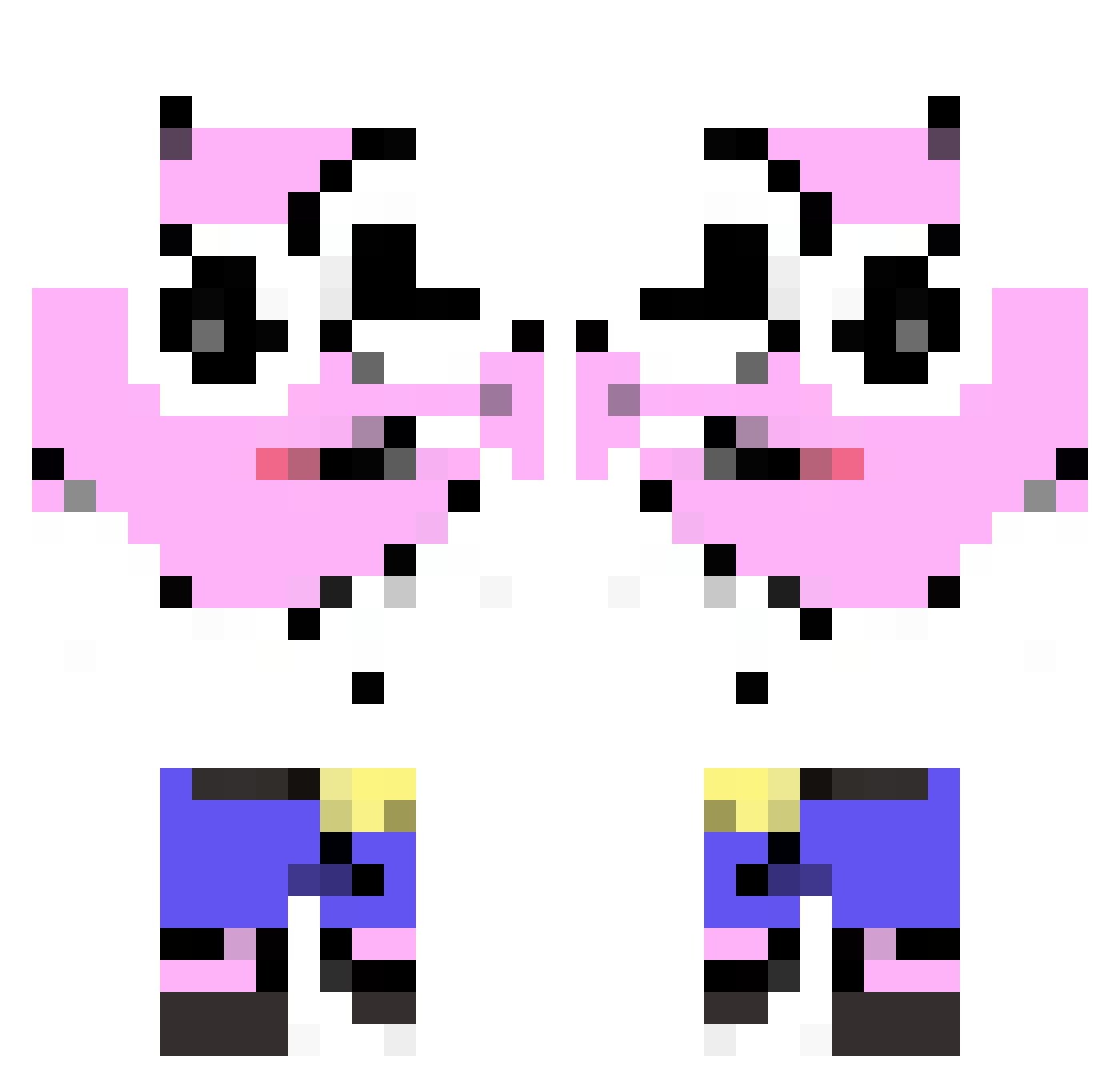 ilovekeshi Minecraft skin, front and back view