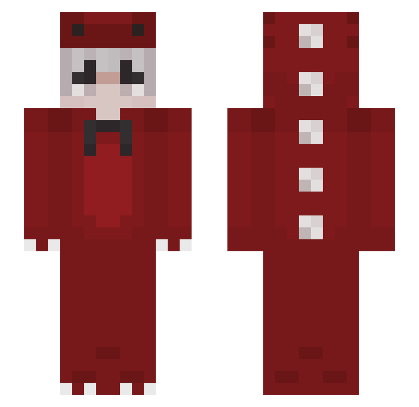 Maxll16 Minecraft skin, front and back view