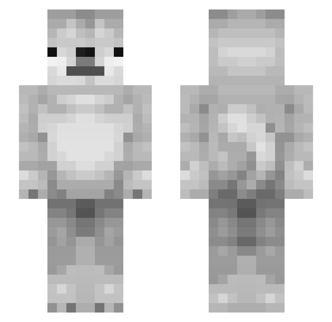 Ovo_v2 Minecraft skin, front and back view