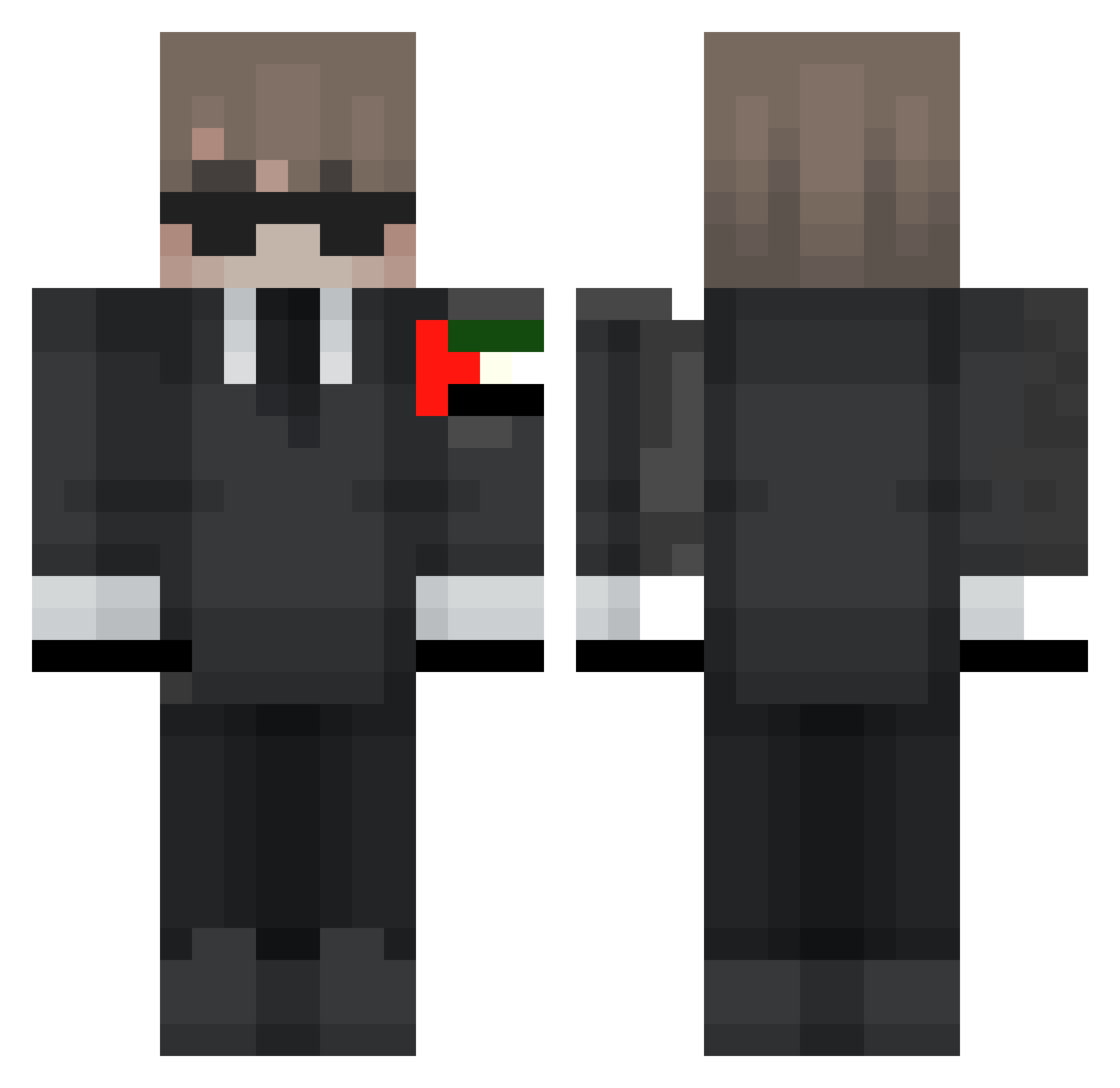 ZahaBoyxD Minecraft skin, front and back view