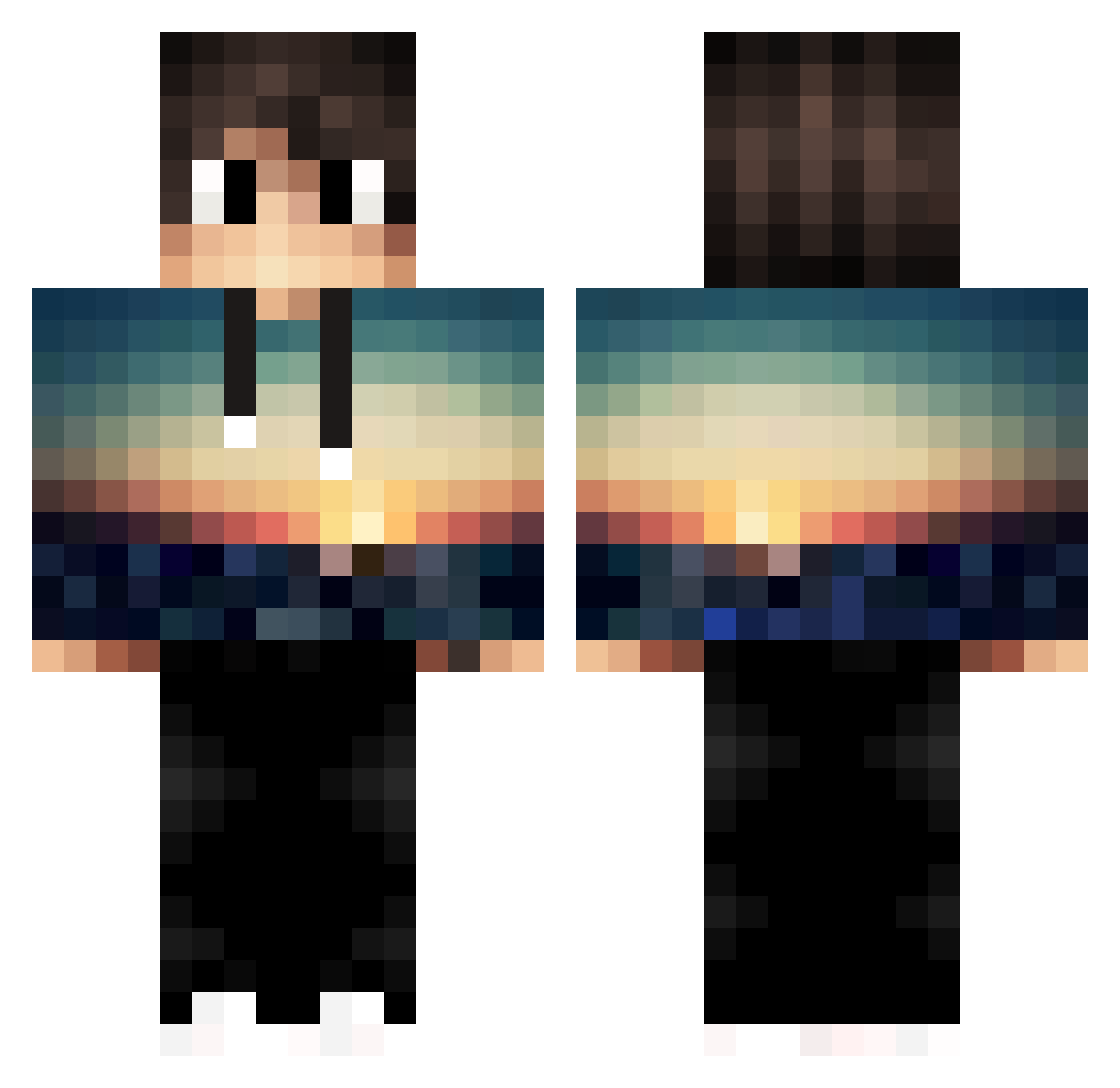 Revanced Minecraft skin, front and back view