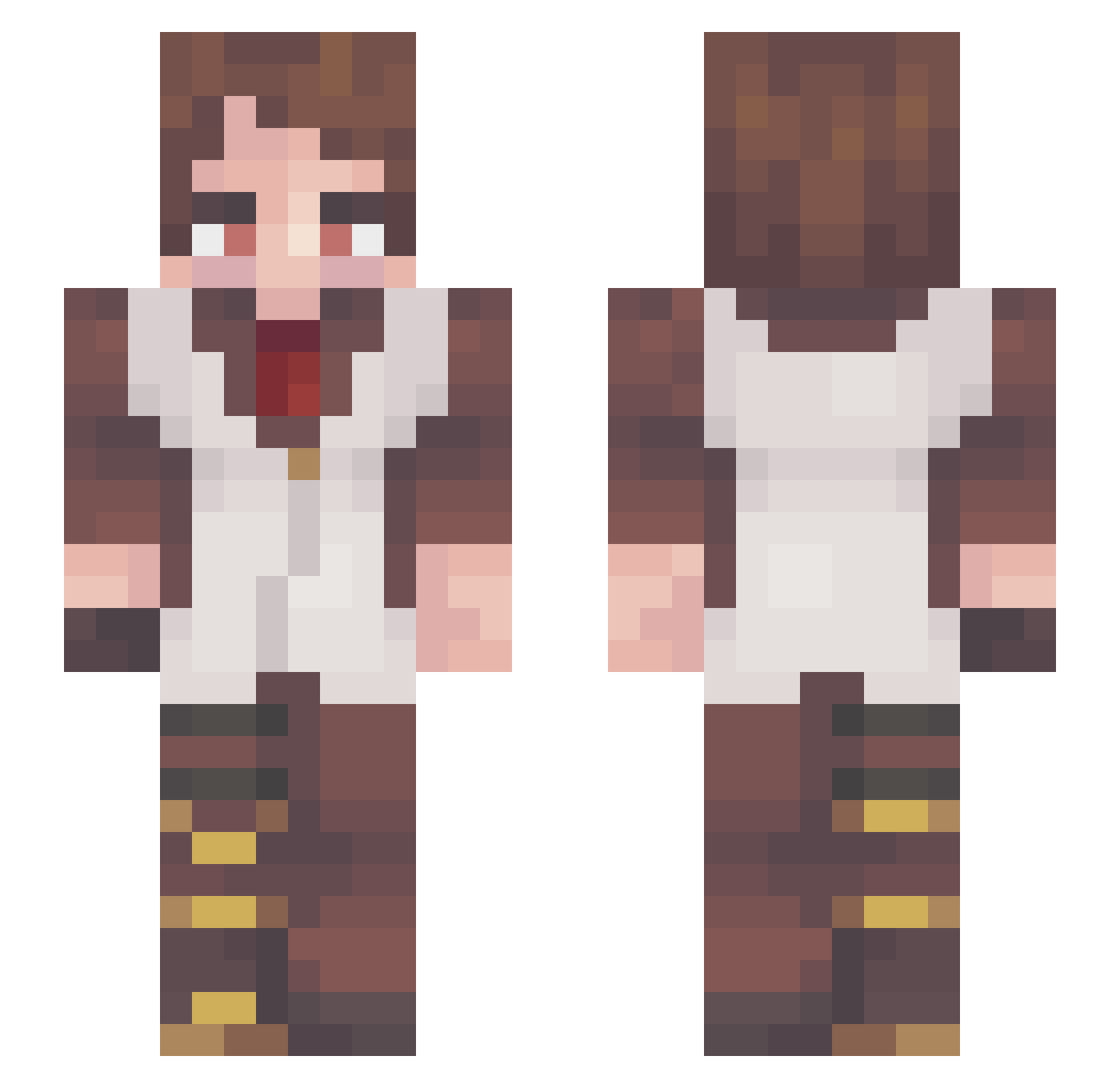working4theknife Minecraft skin, front and back view