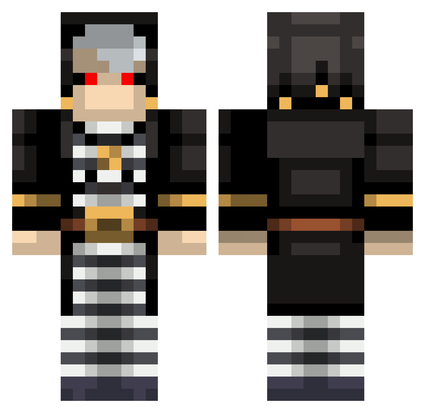 TheEternalEXP Minecraft skin, front and back view