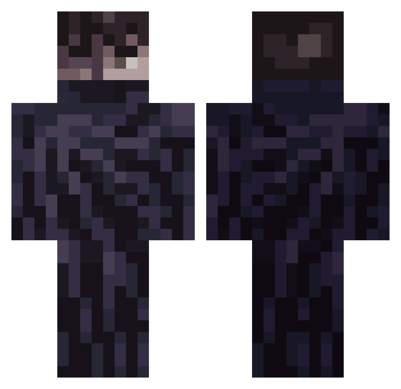 rppr77 Minecraft skin, front and back view