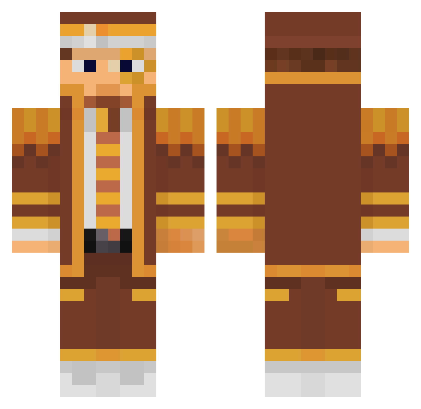 Greatgifter Minecraft skin, front and back view