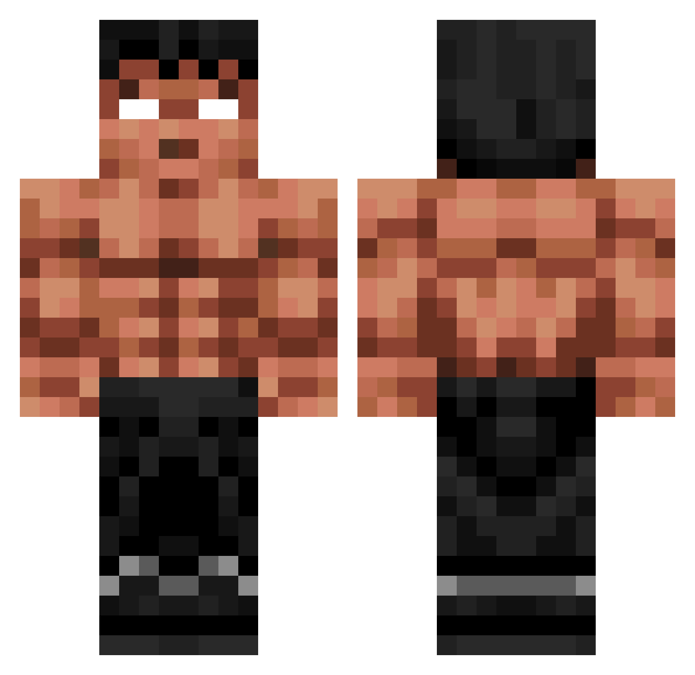 skunito Minecraft skin, front and back view