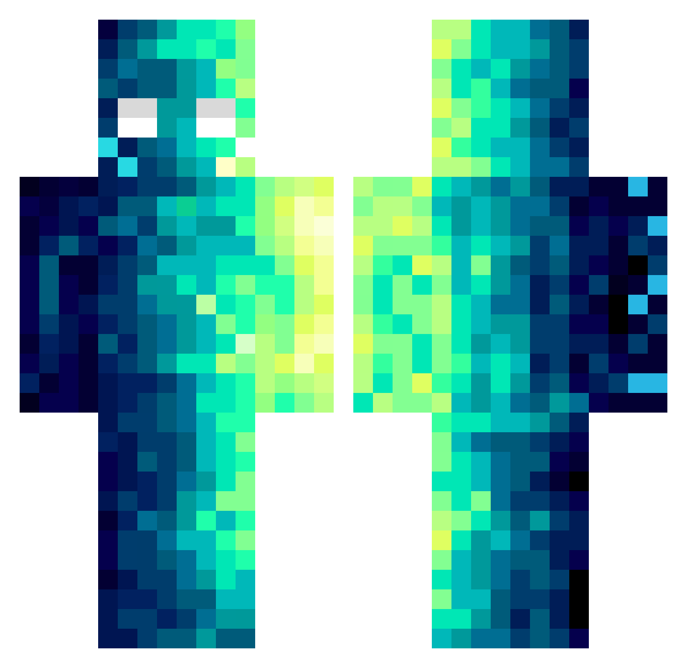 Tydude7455 Minecraft skin, front and back view