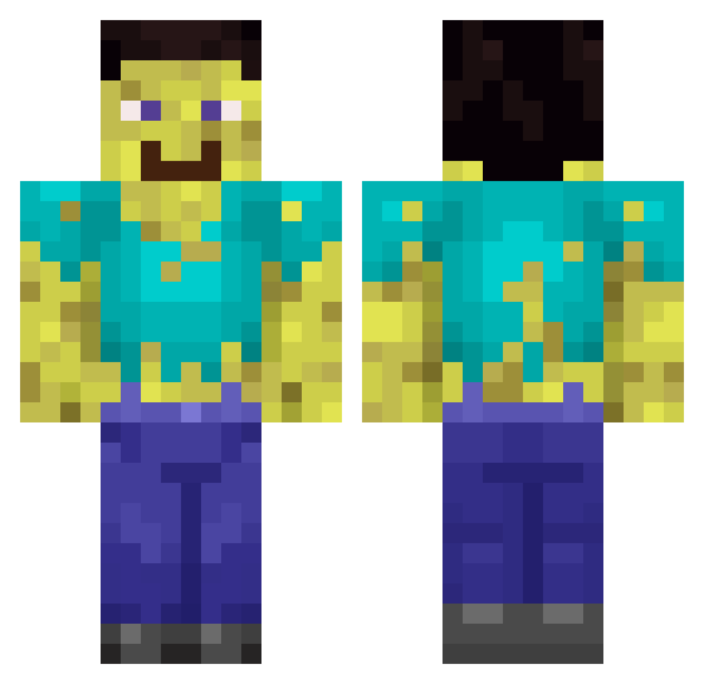 Quasar1145 Minecraft skin, front and back view