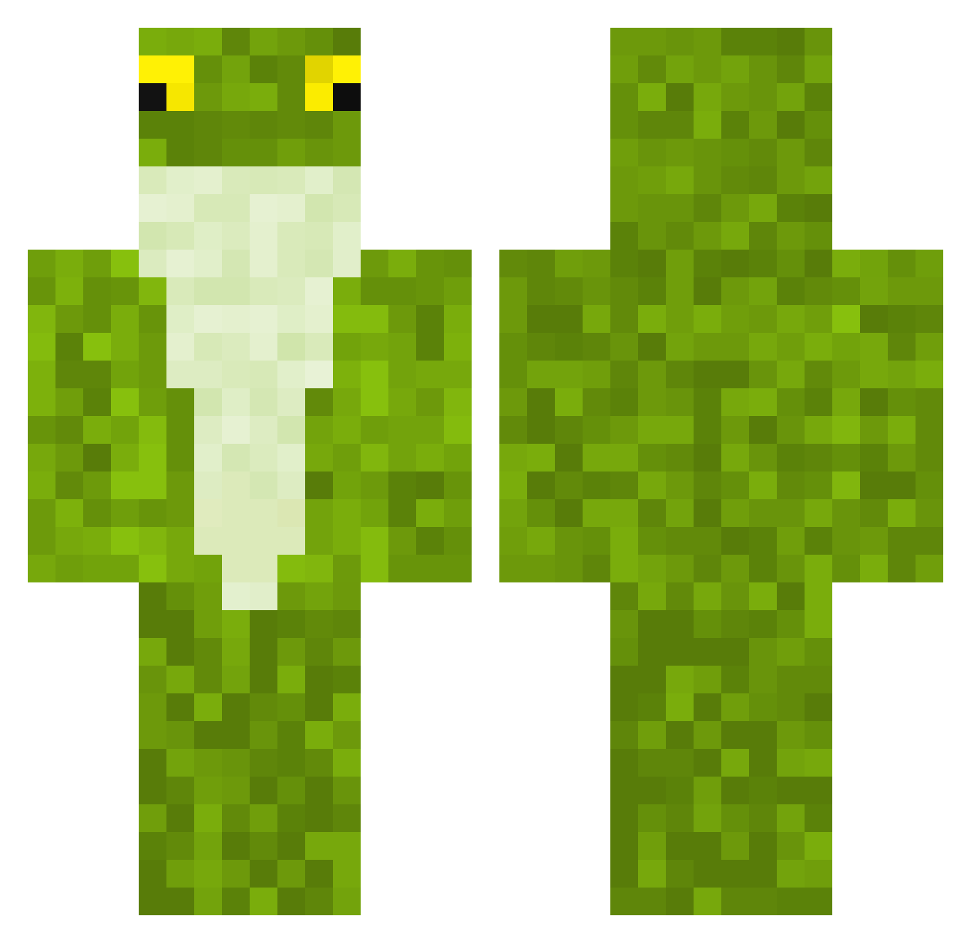 Creeperfelan Minecraft skin, front and back view