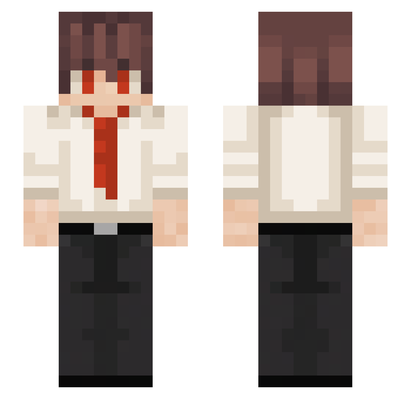 Dorinnm Minecraft skin, front and back view