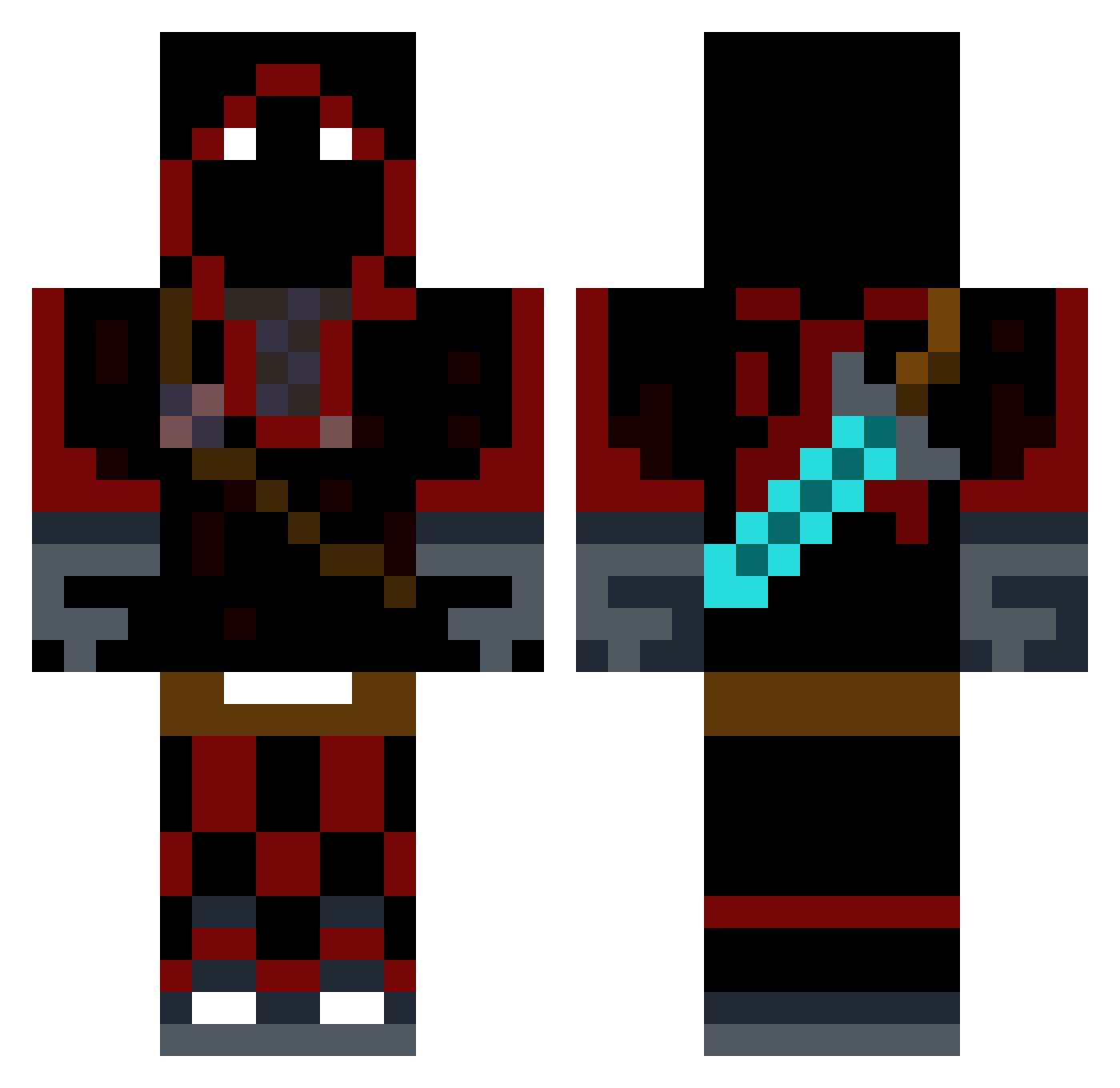 goofier Minecraft skin, front and back view