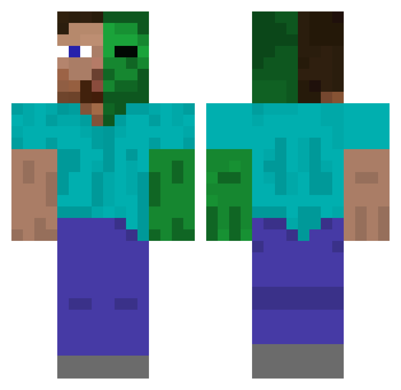 harusame_0425 Minecraft skin, front and back view