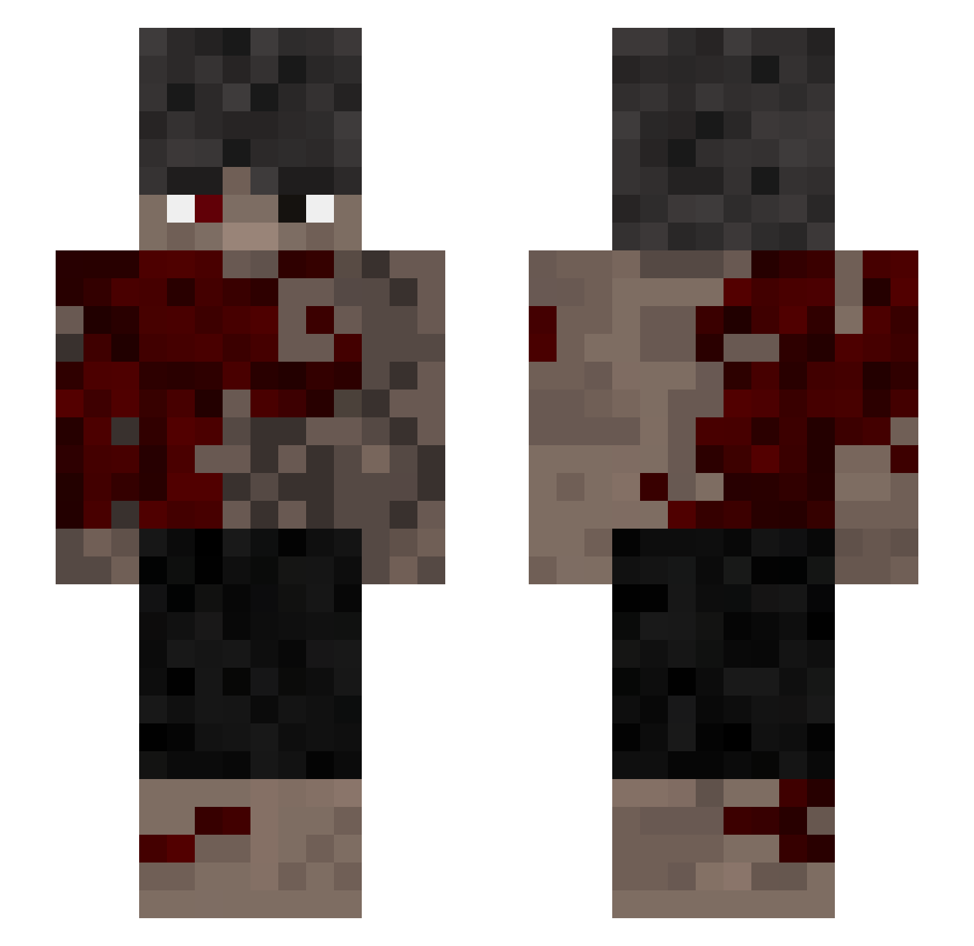 Givnn Minecraft skin, front and back view