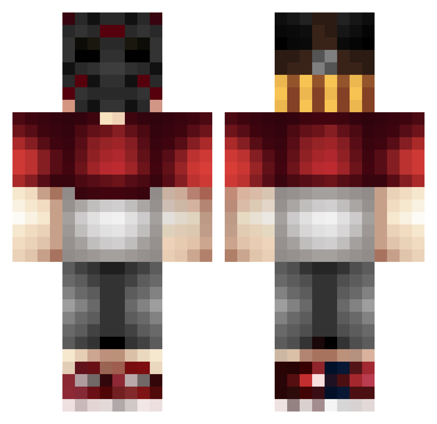 TheKlayF Minecraft skin, front and back view
