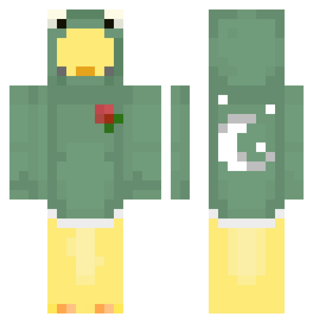mncge Minecraft skin, front and back view