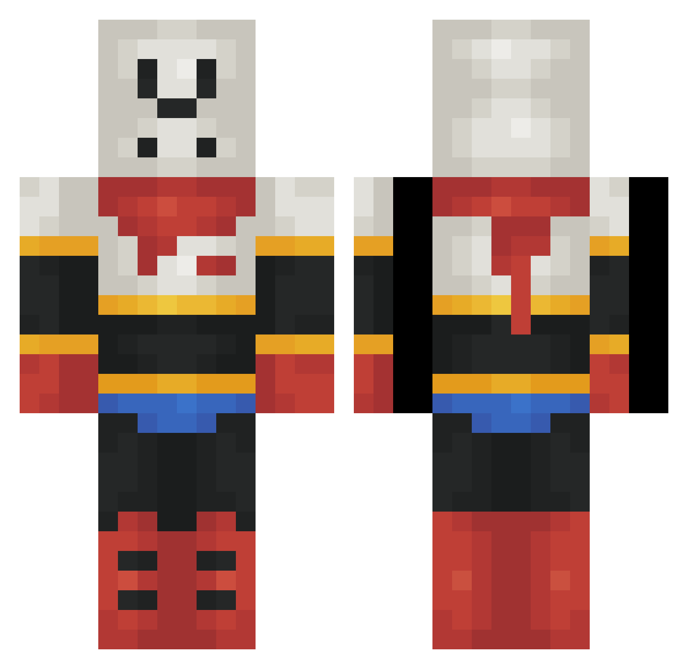 Masster_Thib Minecraft skin, front and back view