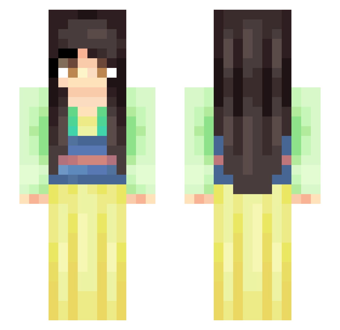 dmariaa Minecraft skin, front and back view