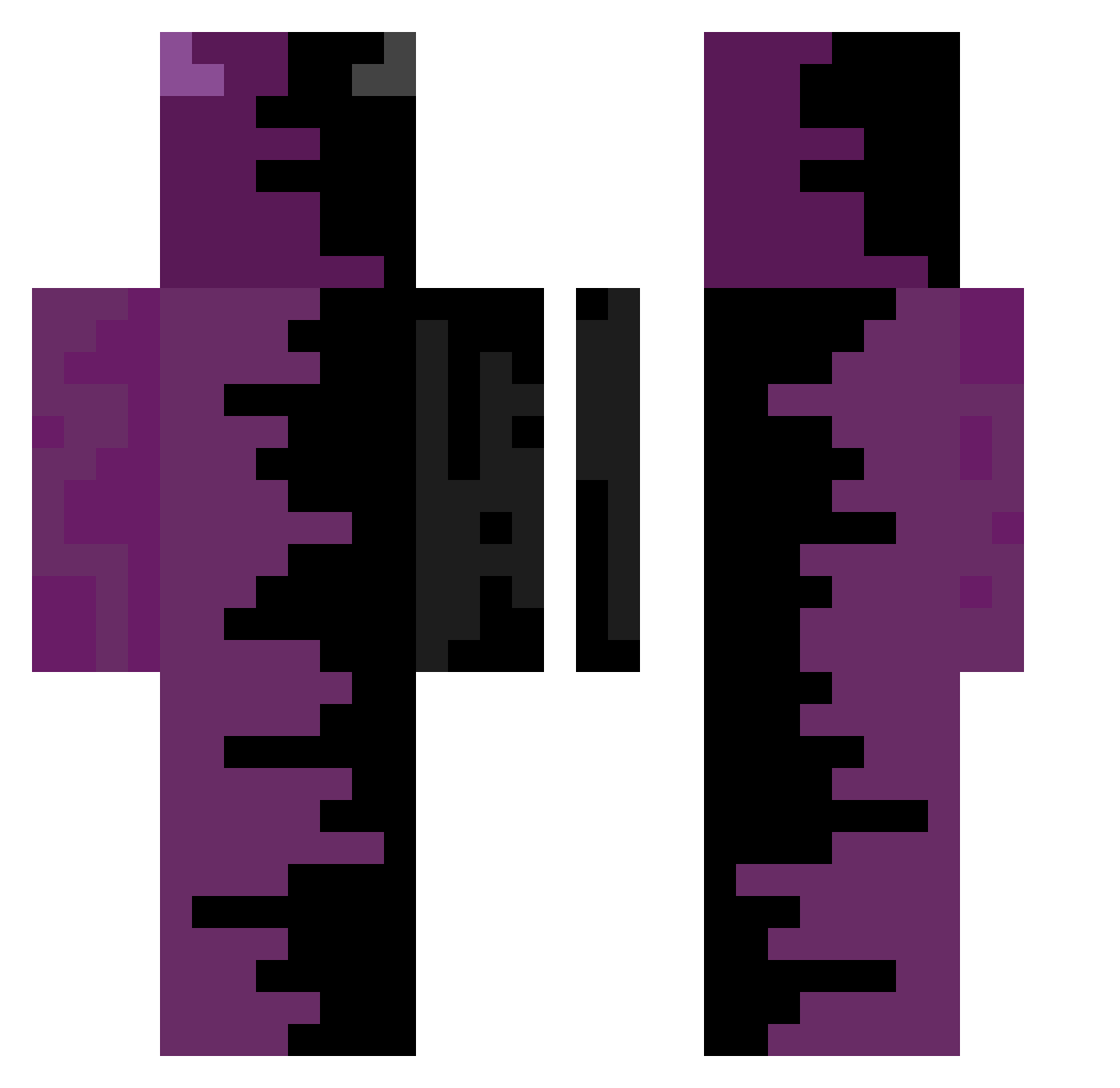 Legendthetoilet Minecraft skin, front and back view