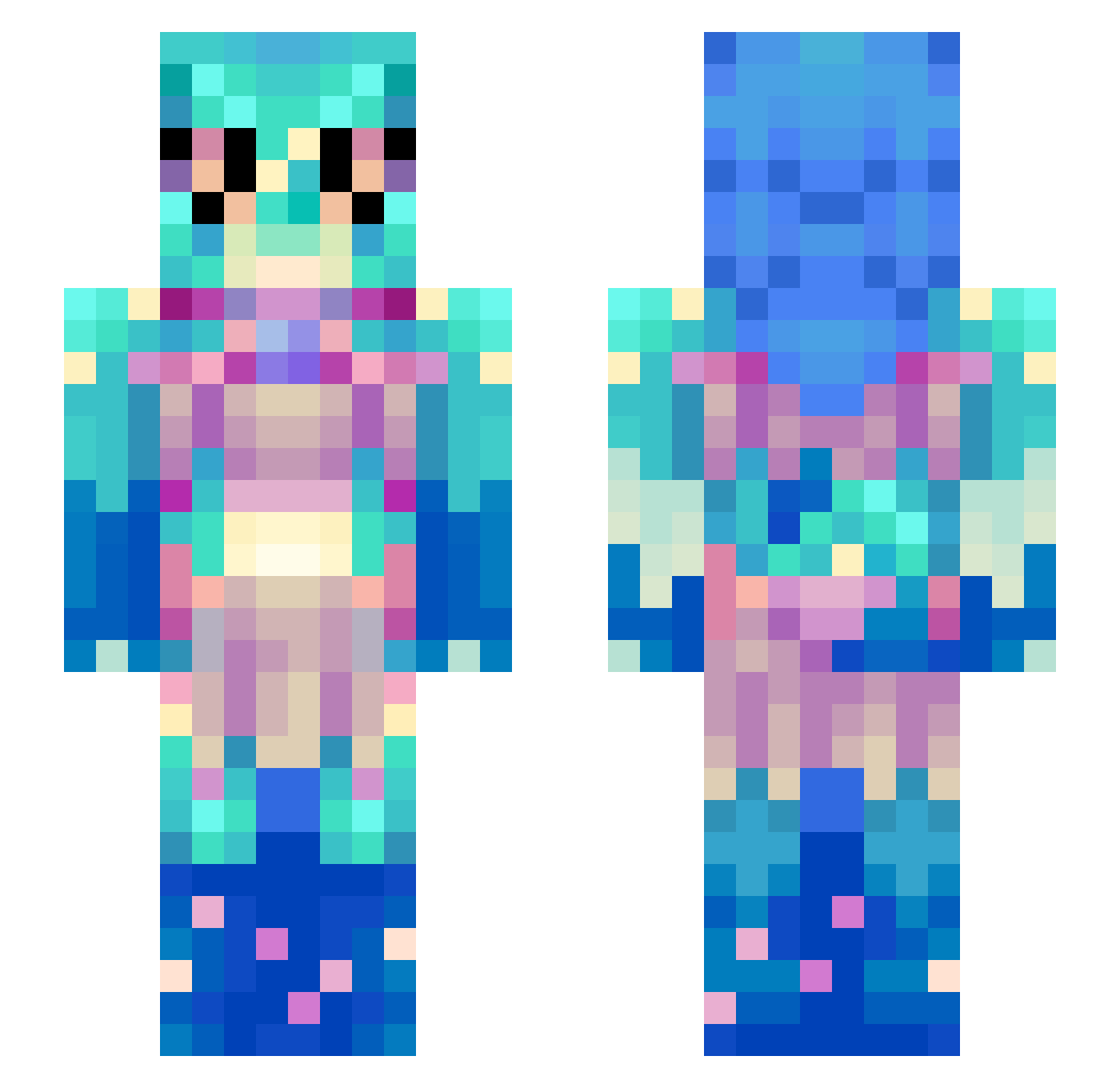 Oryannn Minecraft skin, front and back view