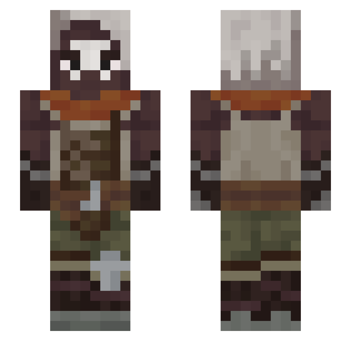 vgcxz Minecraft skin, front and back view
