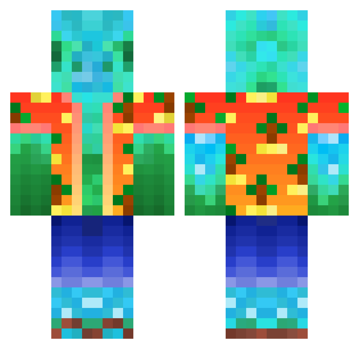 Chil Minecraft skin, front and back view
