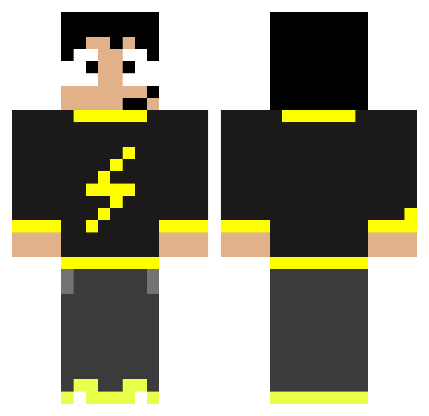 Mr_YeLLoW25 Minecraft skin, front and back view