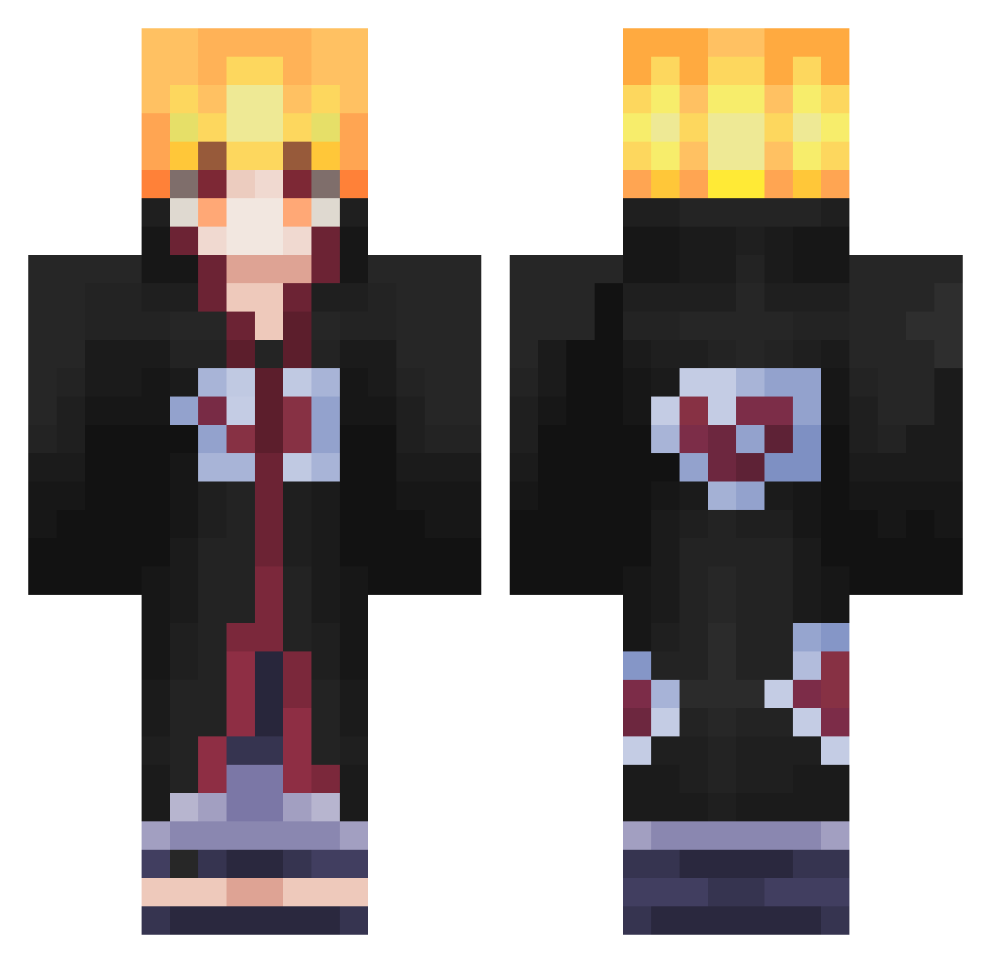 EitaPorra Minecraft skin, front and back view