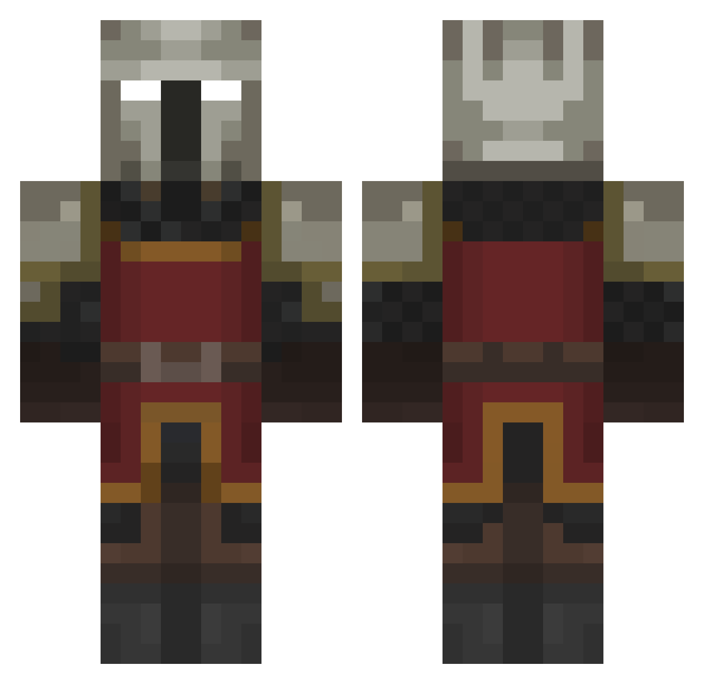 V1C3NT5 Minecraft skin, front and back view
