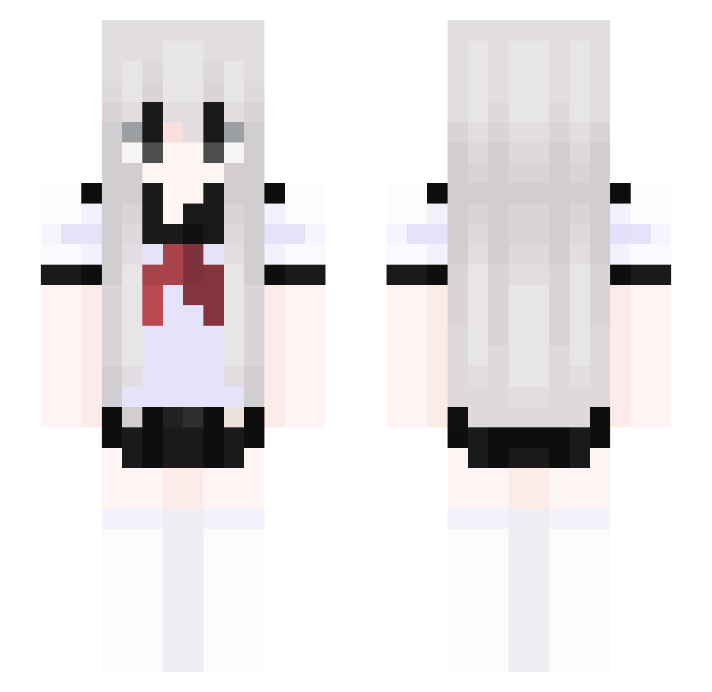 Shiraume_ETO Minecraft skin, front and back view