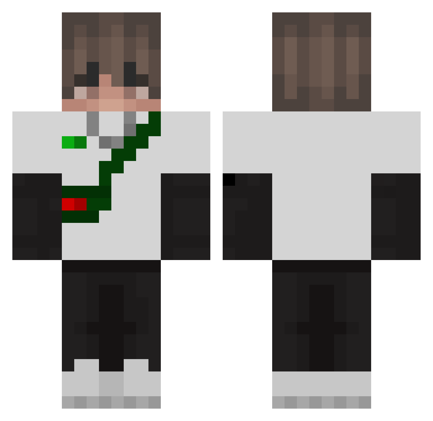 FoZz_Youtube Minecraft skin, front and back view